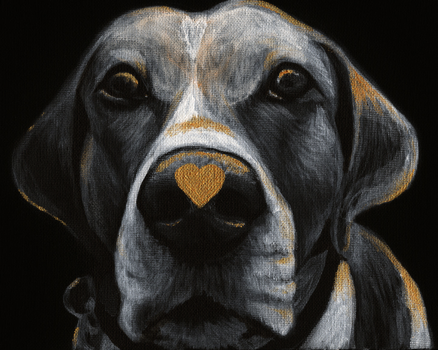 Custom Acrylic Pet Portrait On Black Canvas