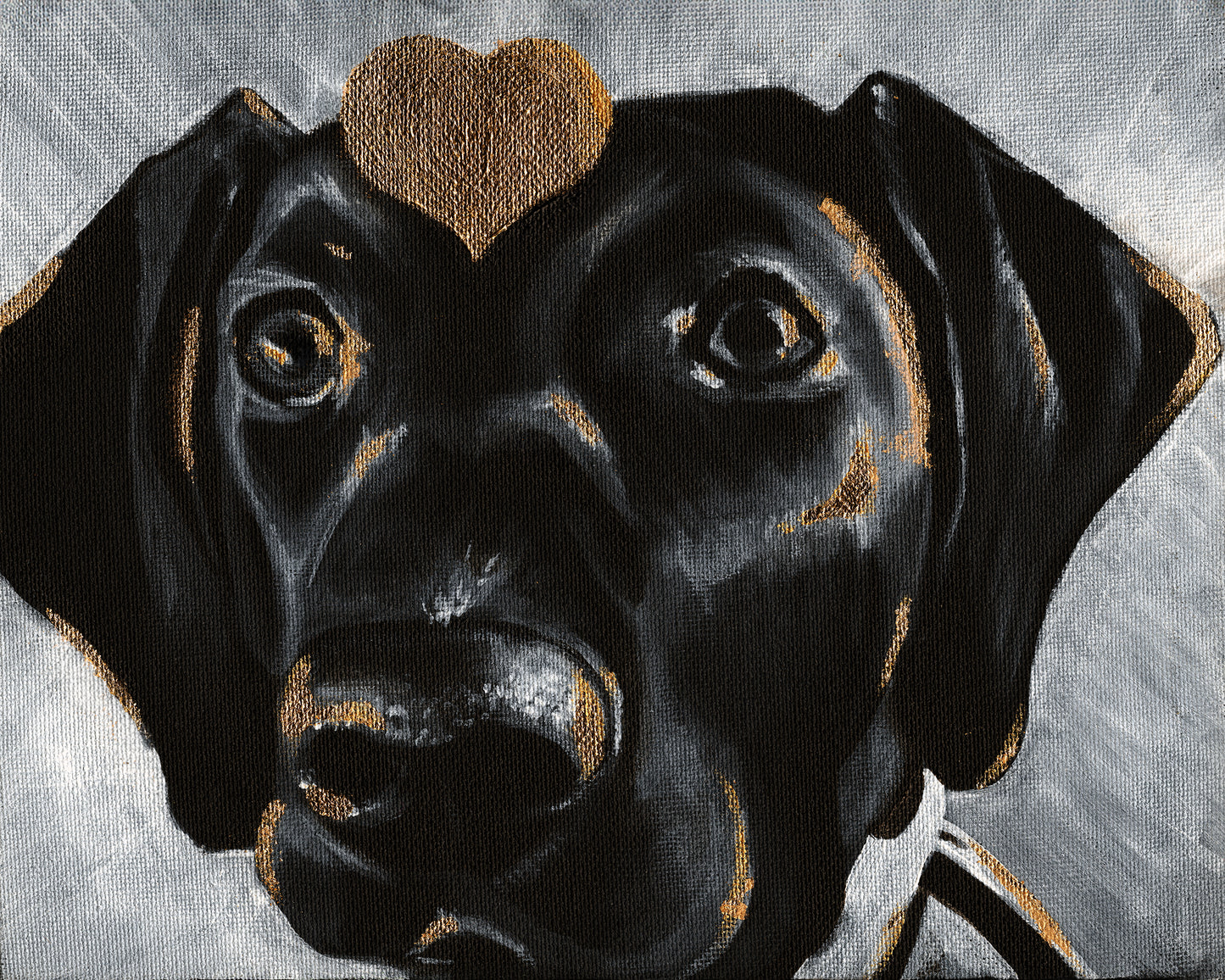 Custom Acrylic Pet Portrait On Black Canvas