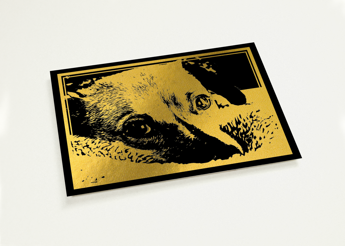 Custom Foil Pet Portrait Print on White or Black Paper