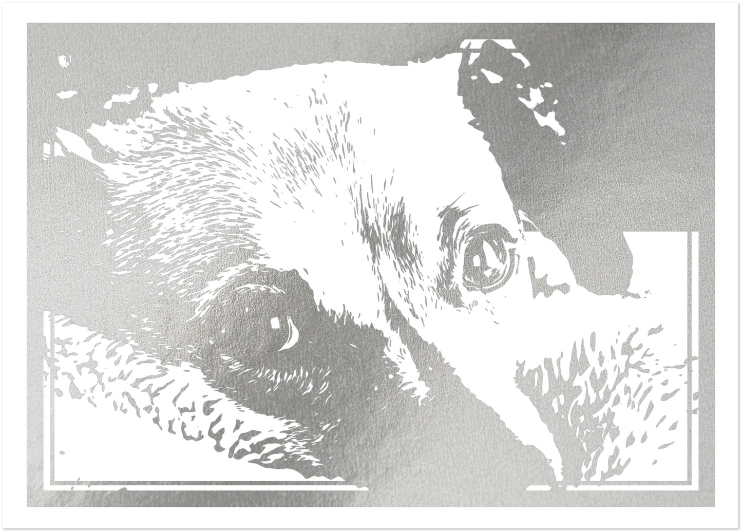 Custom Foil Pet Portrait Print on White or Black Paper