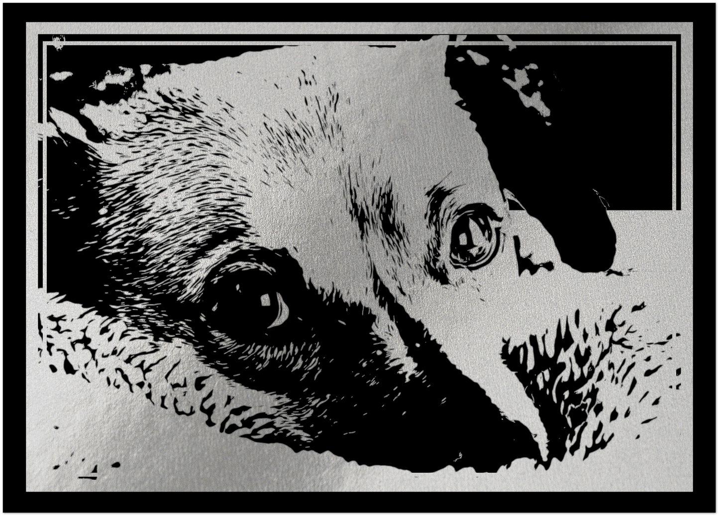 Custom Foil Pet Portrait Print on White or Black Paper