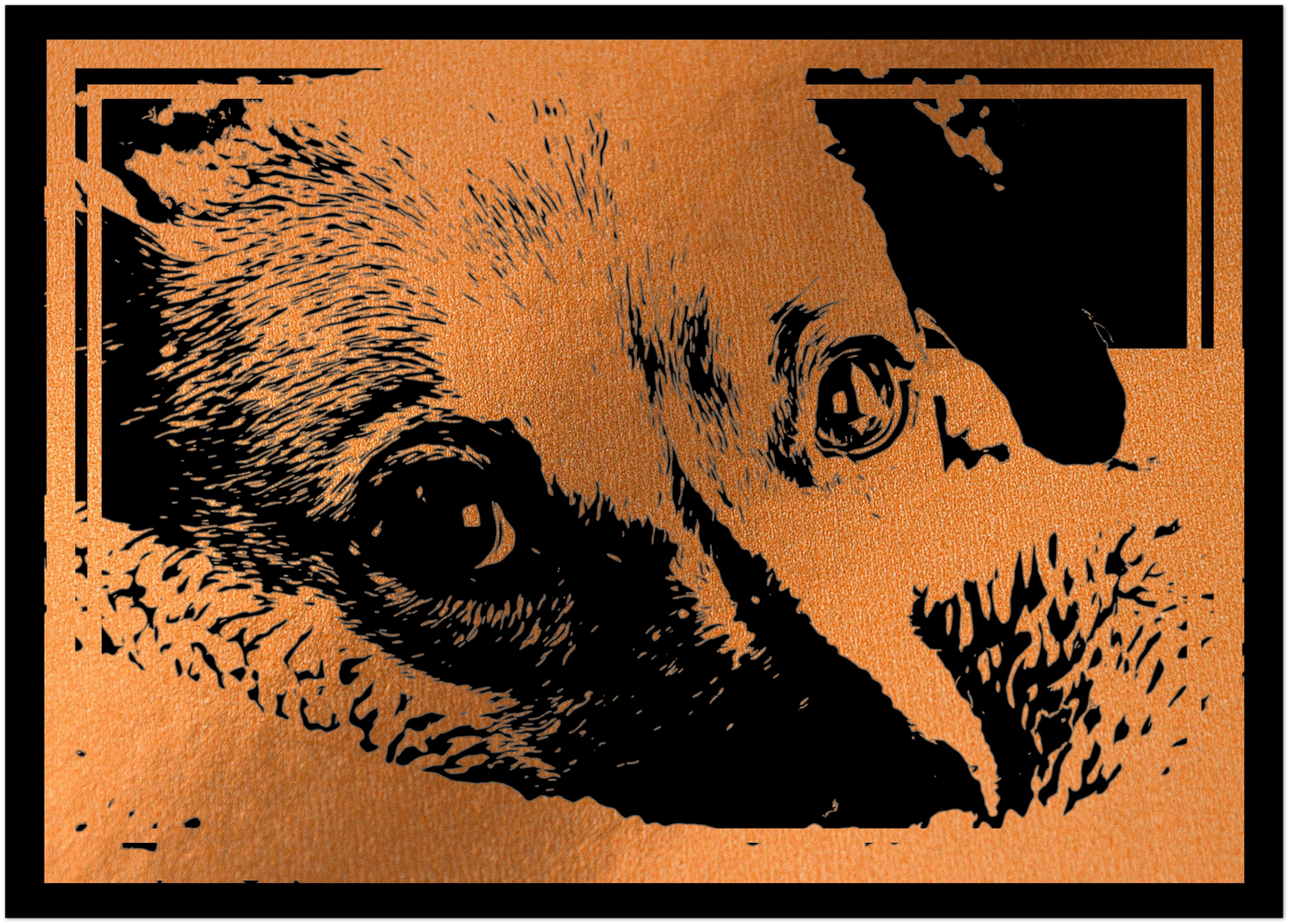Custom Foil Pet Portrait Print on White or Black Paper