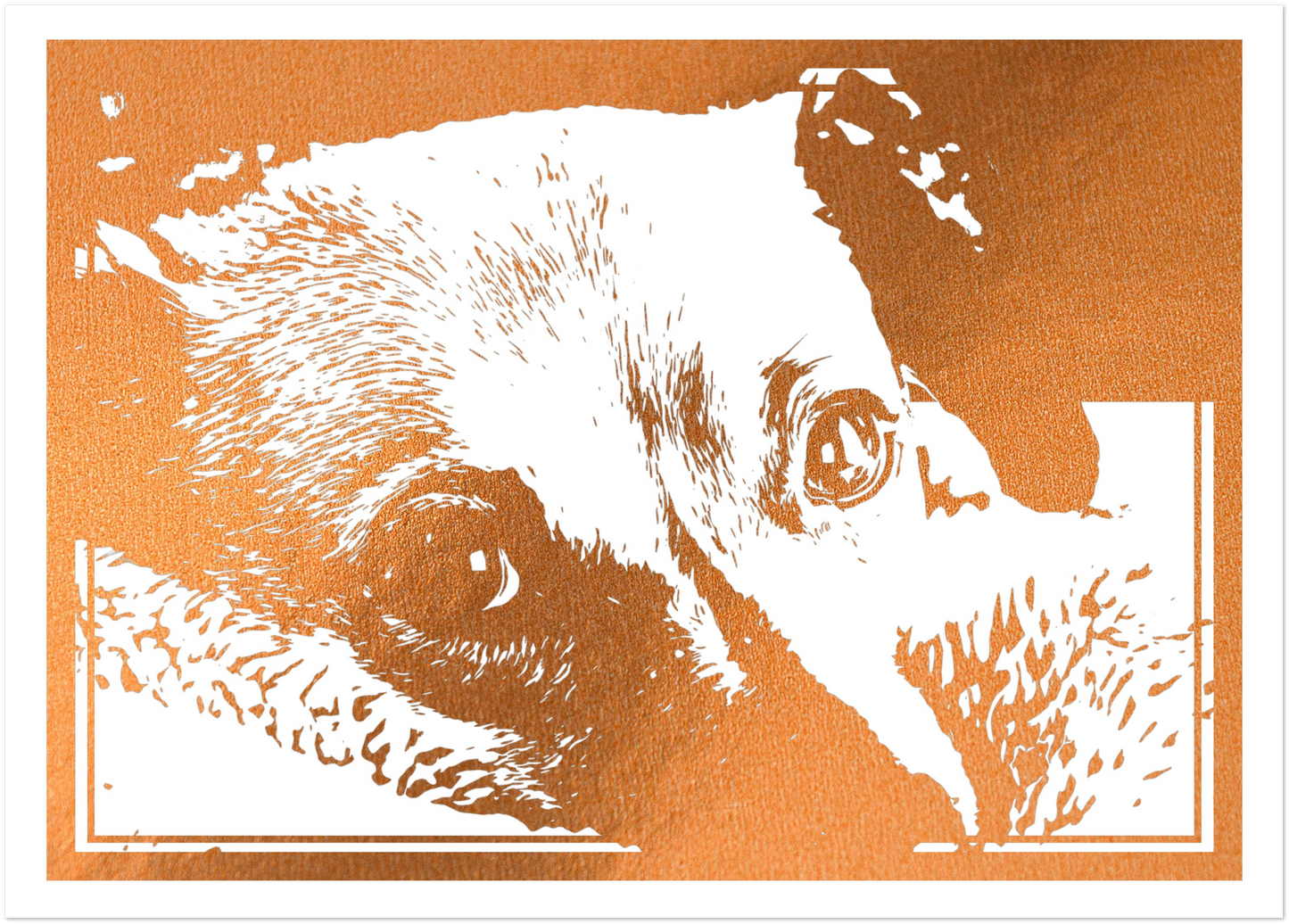 Custom Foil Pet Portrait Print on White or Black Paper