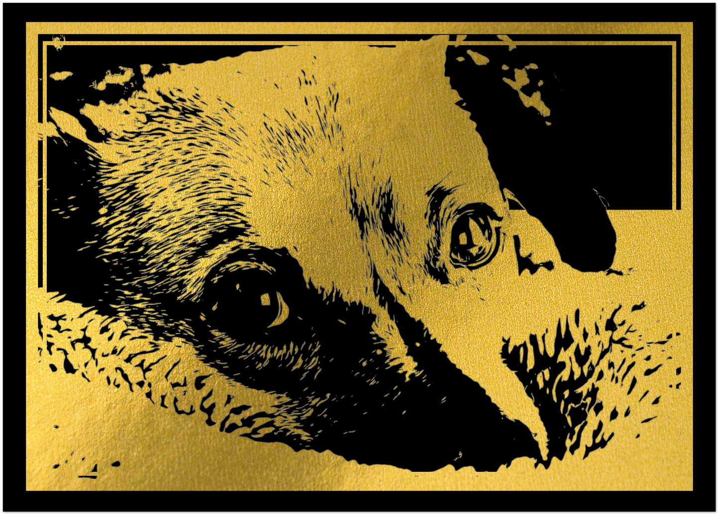 Custom Foil Pet Portrait Print on White or Black Paper