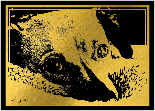 Custom Foil Pet Portrait Print on White or Black Paper